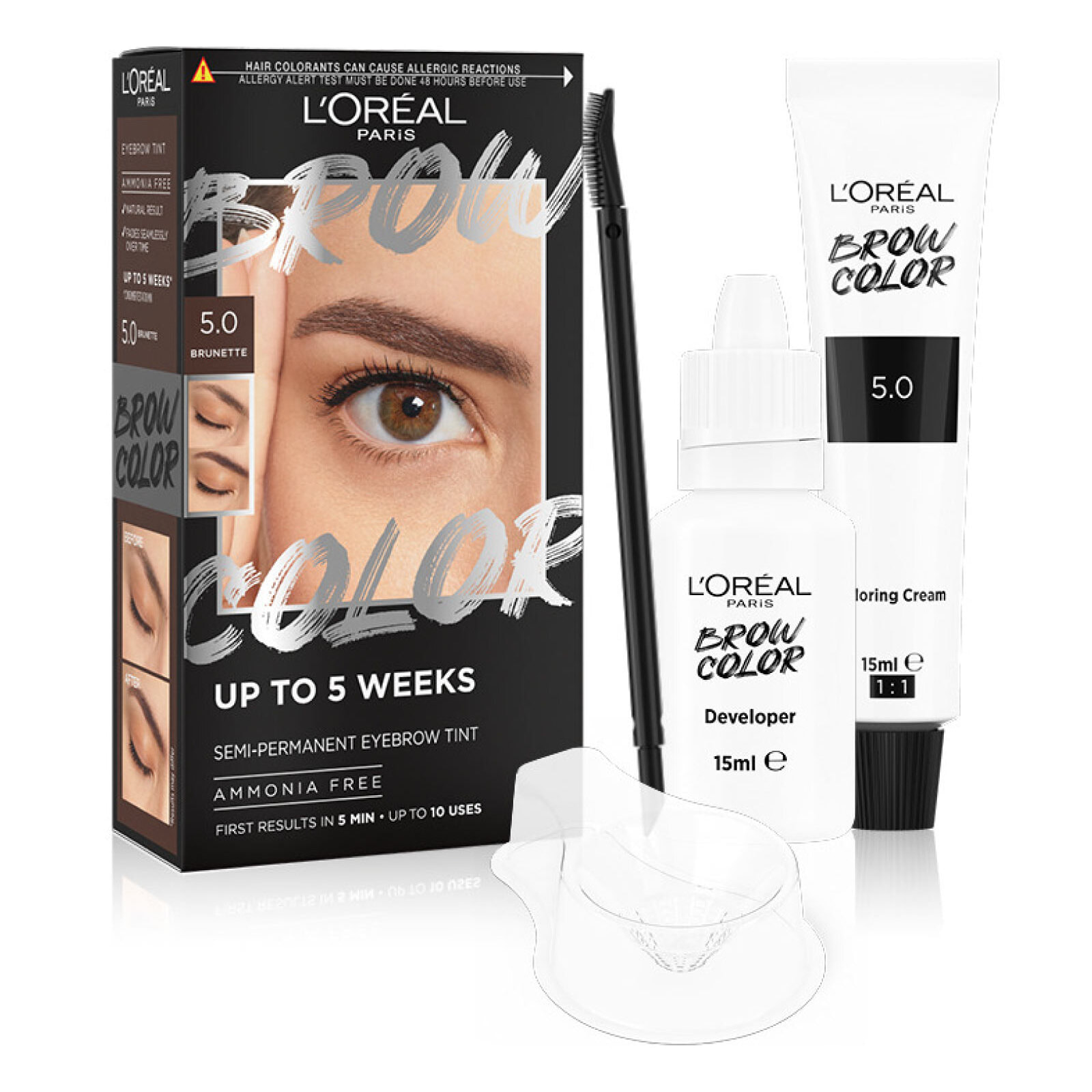 Tinta Semi Permanente per Sopracciglia 5.0 Brunette Brow Color Effetto Naturale Senza Ammoniaca