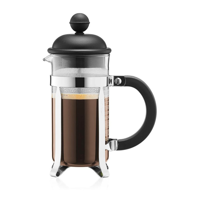 CAFFETTIERA: Cafetière à piston avec couvercle en plastique, 3 tasses, 0.35 l, acier inox 0.35 L