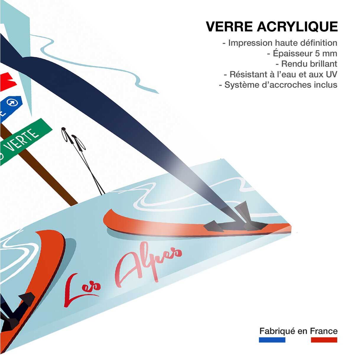 Tableau retro piste noire…ou verte! Tableau plexiglas