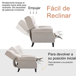 Sillón Relax Reclinable Manual con Reposapiés 81x84x105cm Gris