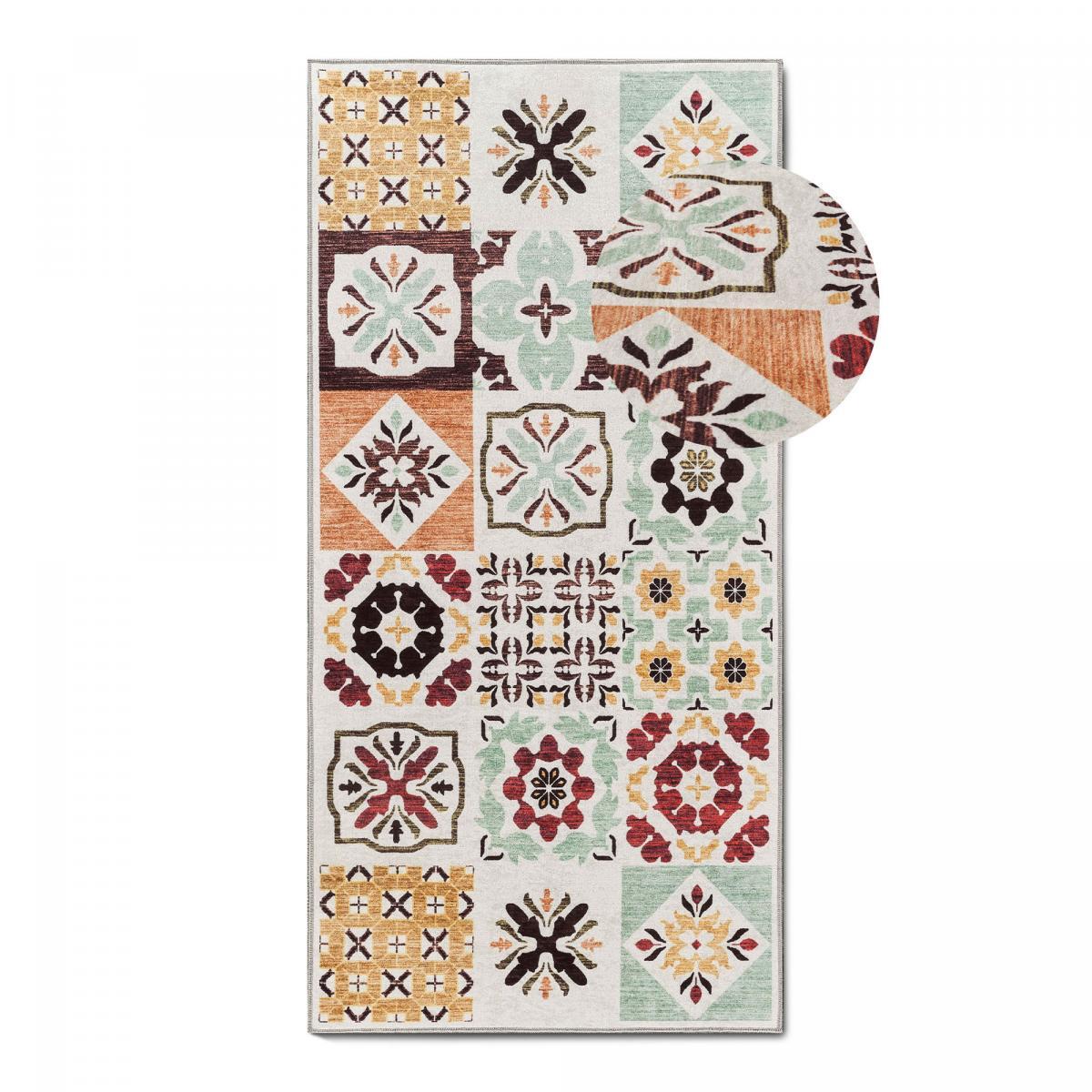 Tapis chambre motif géométrique, texture kilim, ZEDI, design original