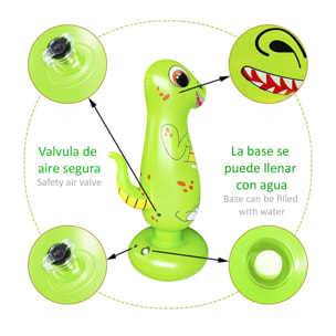 Dinosaurio hinchable tentetieso. Punching ball, practica karate, boxeo. 120cm.