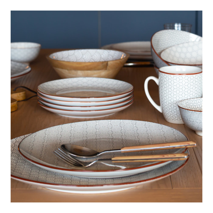 Service d'assiettes et bols 18 pièces, SLOW