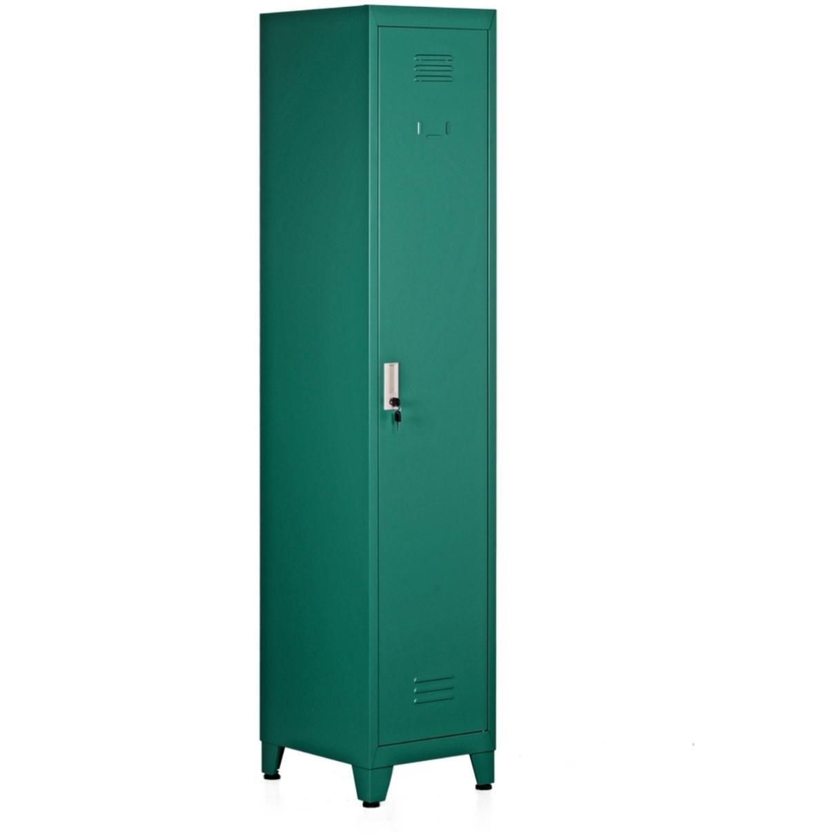 Armadietto metallo 180X38X45 con separatore centrale verde