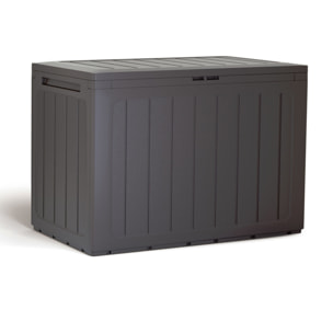 Baul de jardin 190 litros Prosperplast Boardebox de plastico en color ocre oscuro 78 x 43,3 x 55 cm
