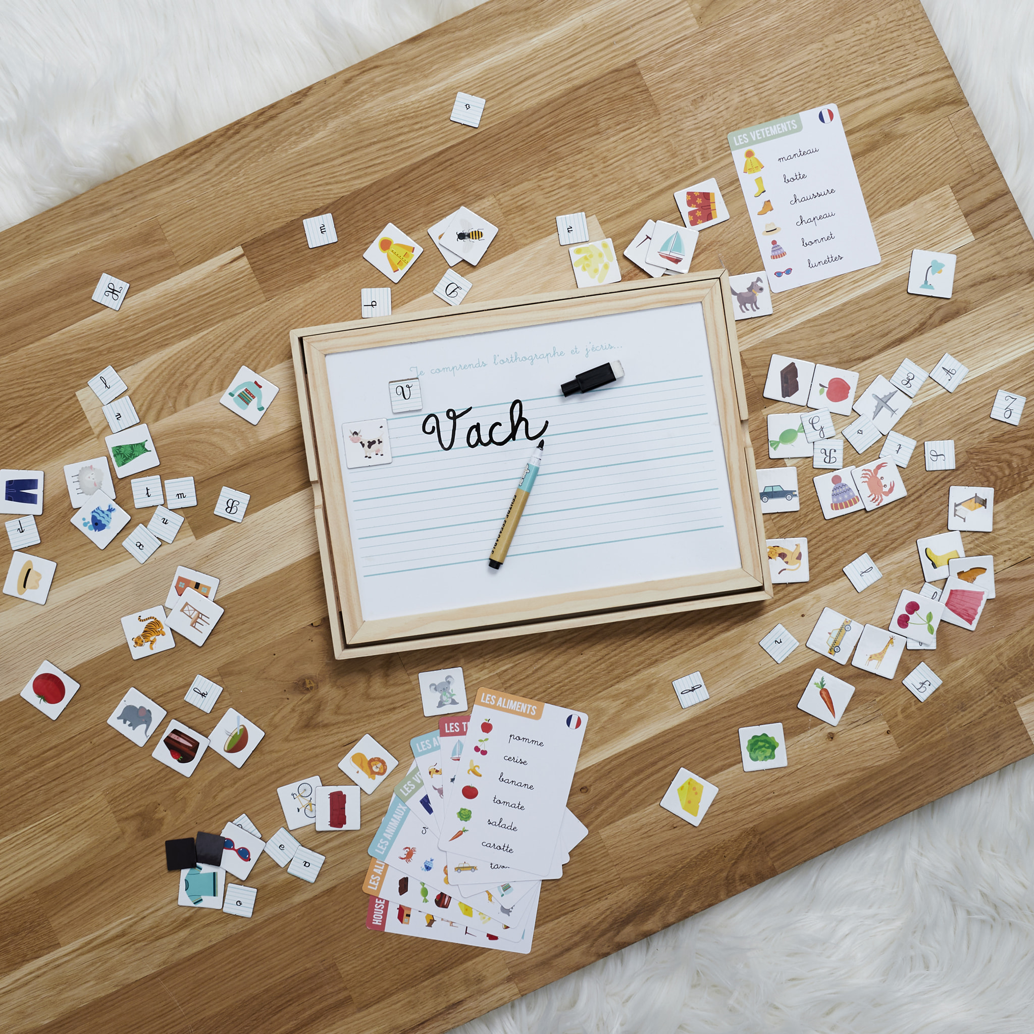 TABLEAU EN BOIS JE COMPRENDS LES LETTRES