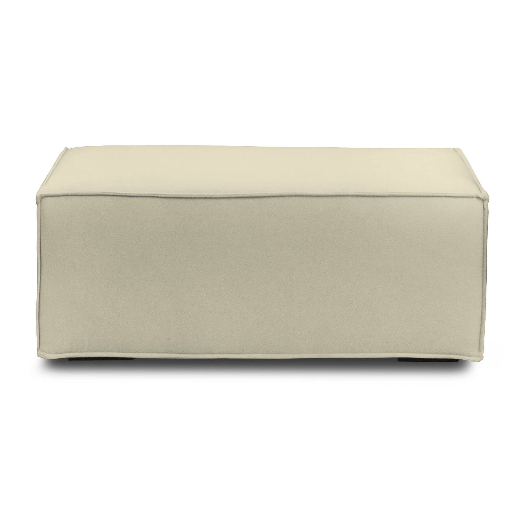 Pouf Antonella, Pouf da salotto, 100% Made in Italy, Poltroncina relax in tessuto imbottito, Cm 100x70h43, Beige