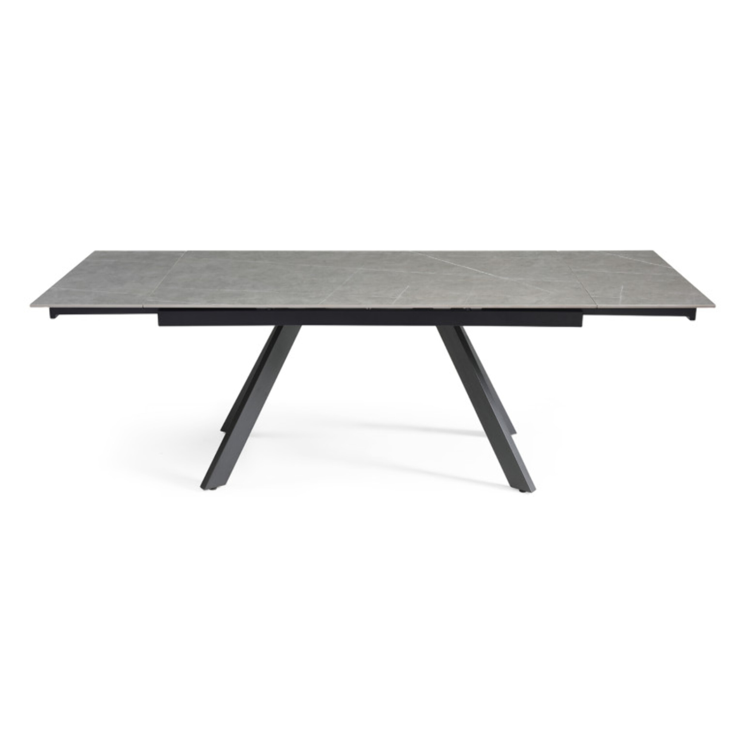 Table extensible céramique gris laqué 180/260cm - 8 piètements - UNIK