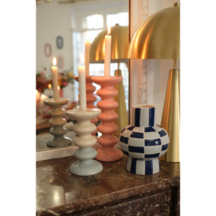 Vase céramique motif damier Louvre