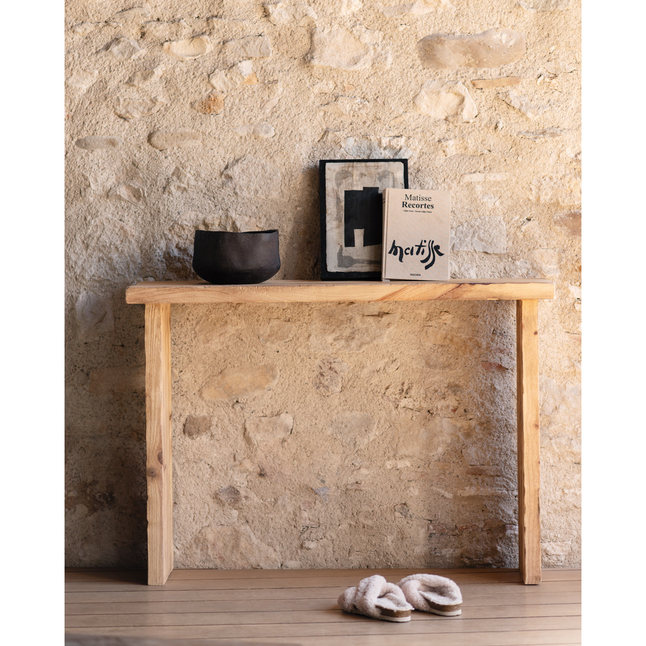Consolle rustique en bois massif de 109x80cm Hauteur: 80 Longueur: 109 Largeur: 29