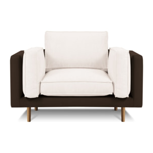 Fauteuil "Christian" imitation cuir beige clair,marron