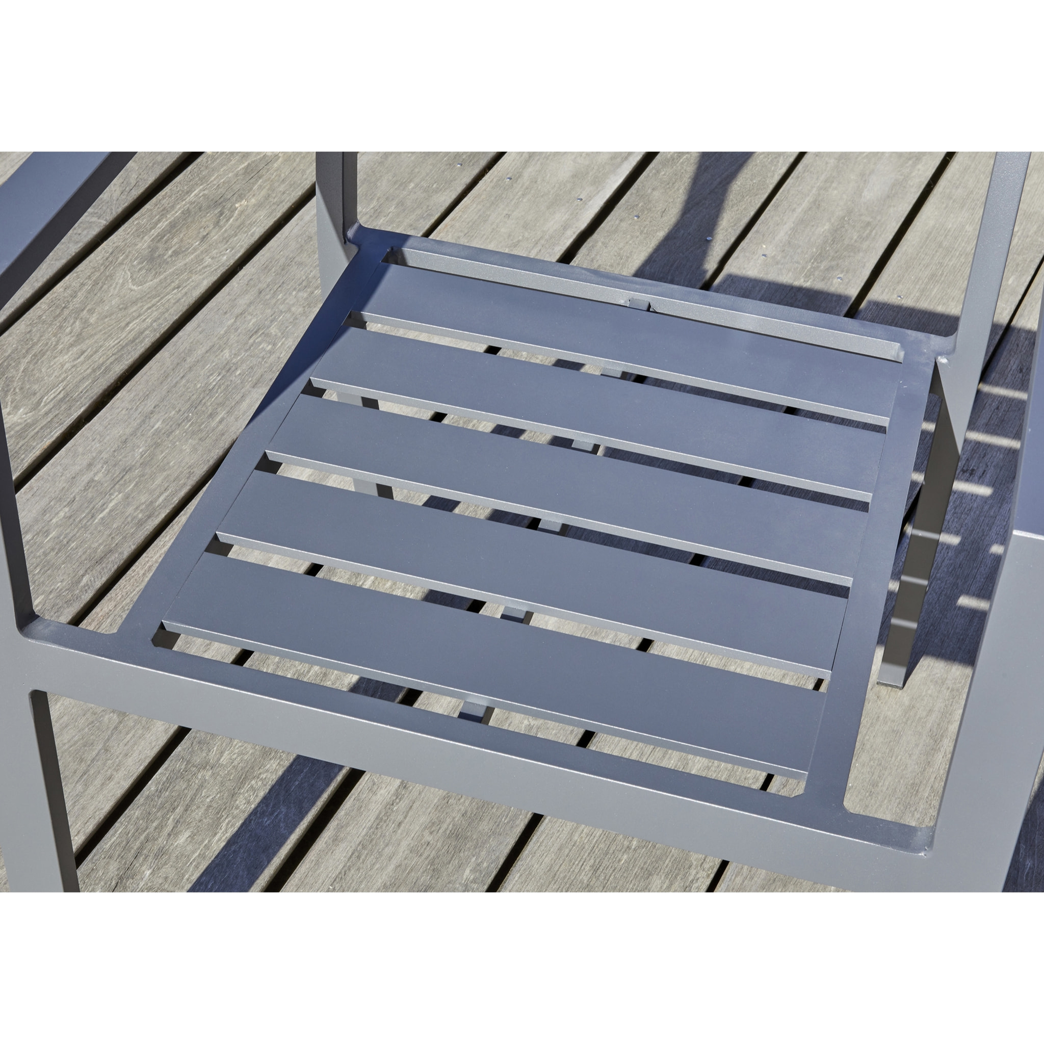 PELOSA - Fauteuil de jardin empilable en aluminium gris anthracite