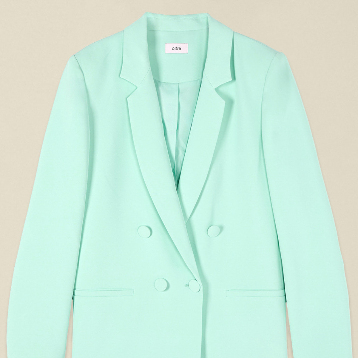 Oltre - Blazer doppiopetto in tessuto crêpe - Verde acqua