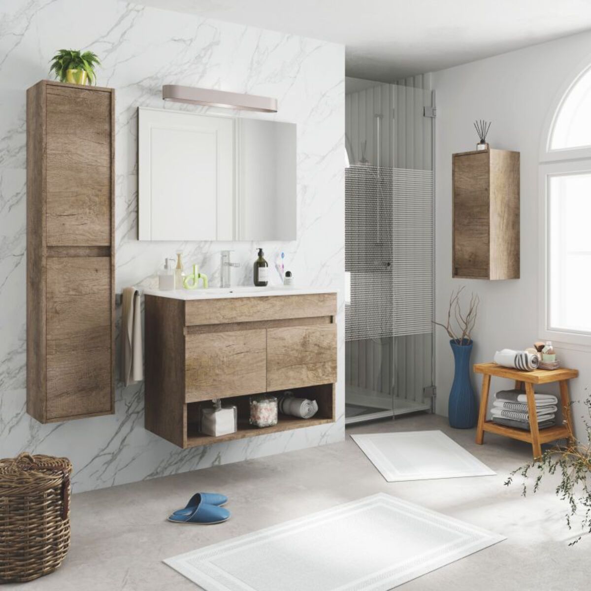 Mueble de baño con espejo Thai 2 puertas Nordik