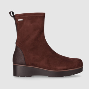 Botines de Tejido - Marron - Tacón: 5 cm