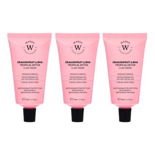 Trío de mascarillas de arcilla desintoxicante de fruta del dragón y BHA