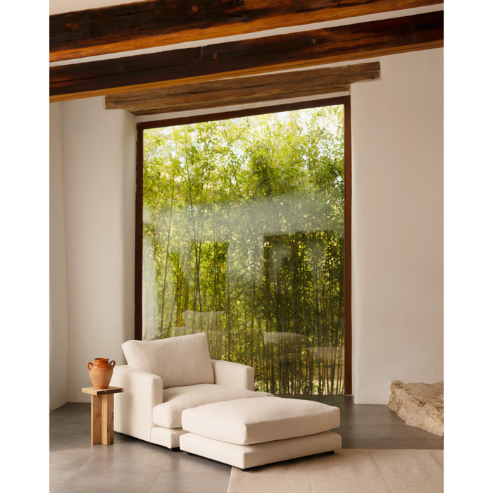 Puf blanco roto de 97x78cm Alto: 36 Largo: 97 Ancho: 78