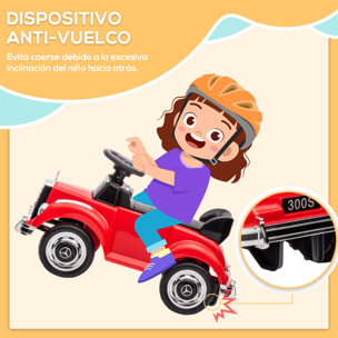 Coche Correpasillos con Licencia de Mercedes-Benz 300S Correpasillos para Niños de 18-48 Meses con Almacenaje Volante Sistema Anti-Vuelco Carga 25 kg 77,5x41,5x45 cm Rojo