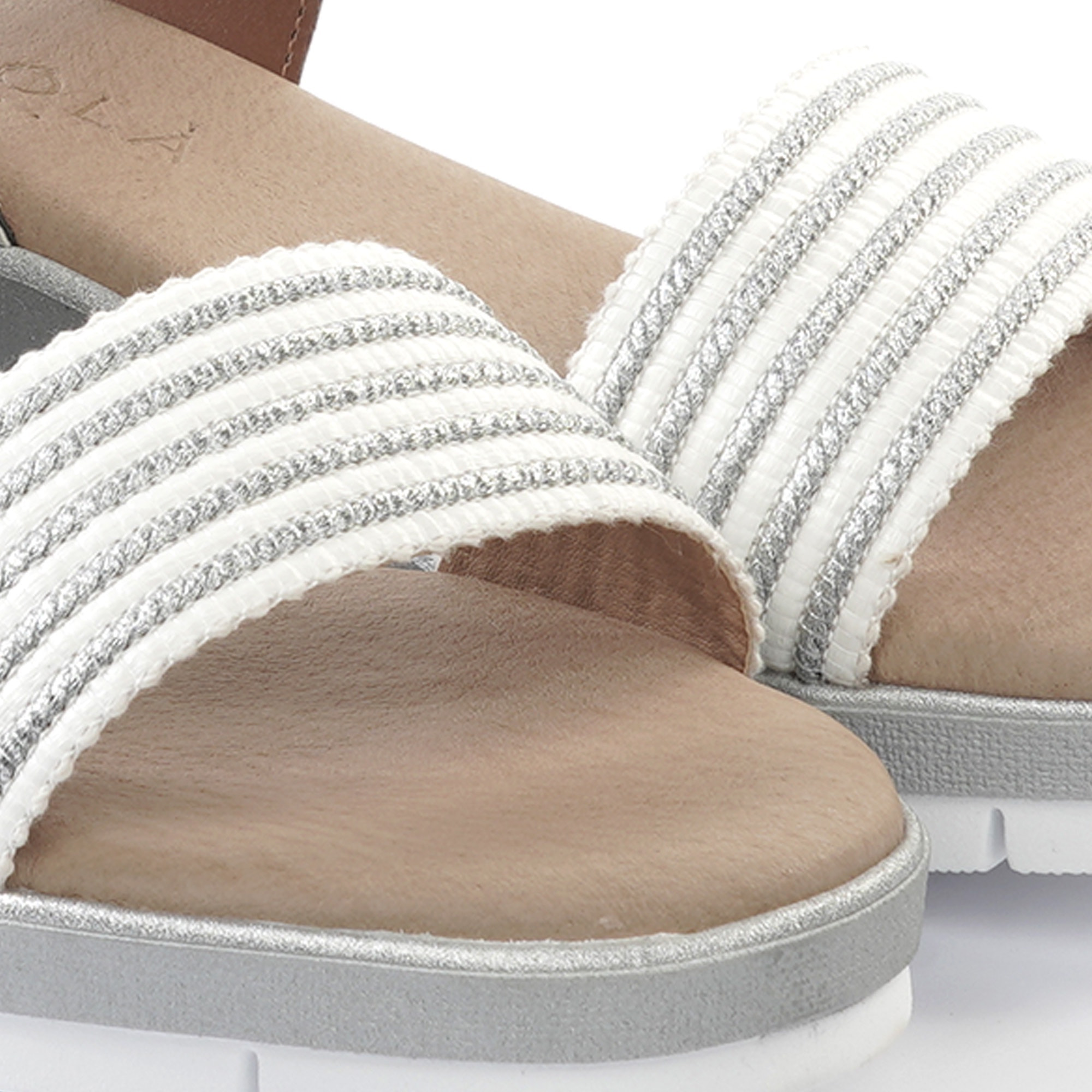 SANDALO ZEPPA FASCIA CORTECCIA ARGENTO