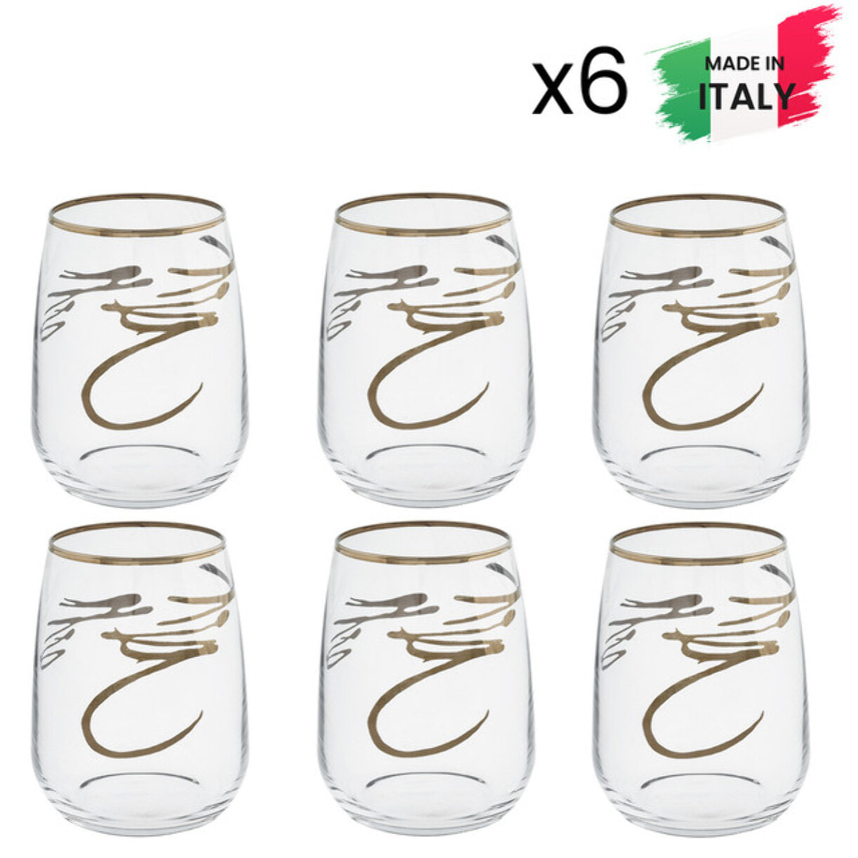 Set 6 bicchieri da acqua Assenzio