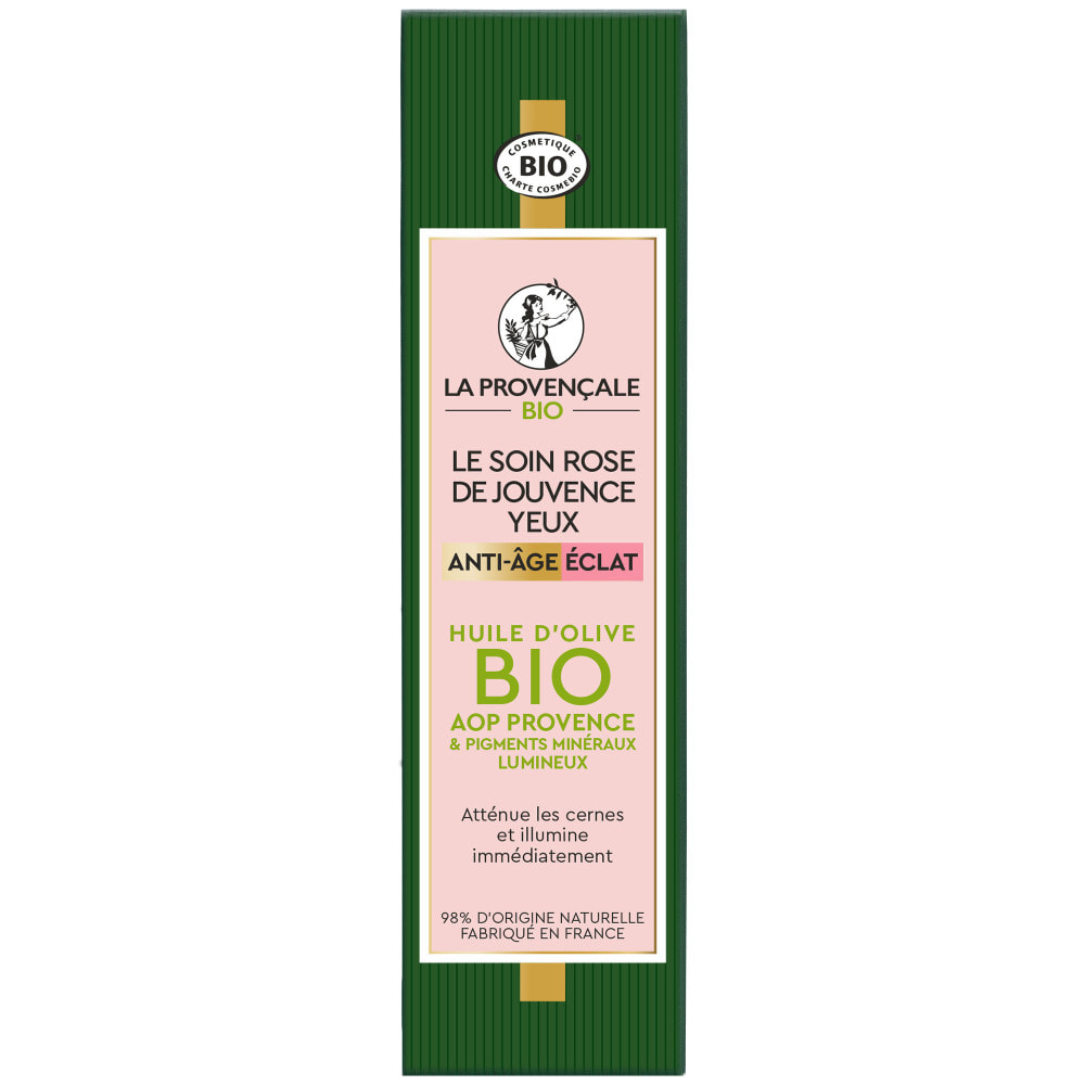 La Provençale Peptide-Eclat - Soin Yeux Rose Booster d'Eclat Anti-fatigue - Olive violette - Peptides & Pigments lumineux - 15ml