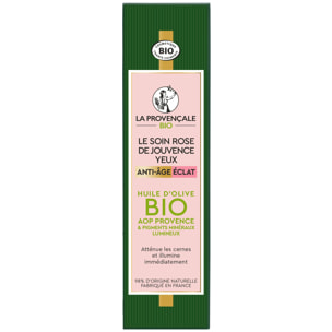 La Provençale Peptide-Eclat - Soin Yeux Rose Booster d'Eclat Anti-fatigue - Olive violette - Peptides & Pigments lumineux - 15ml