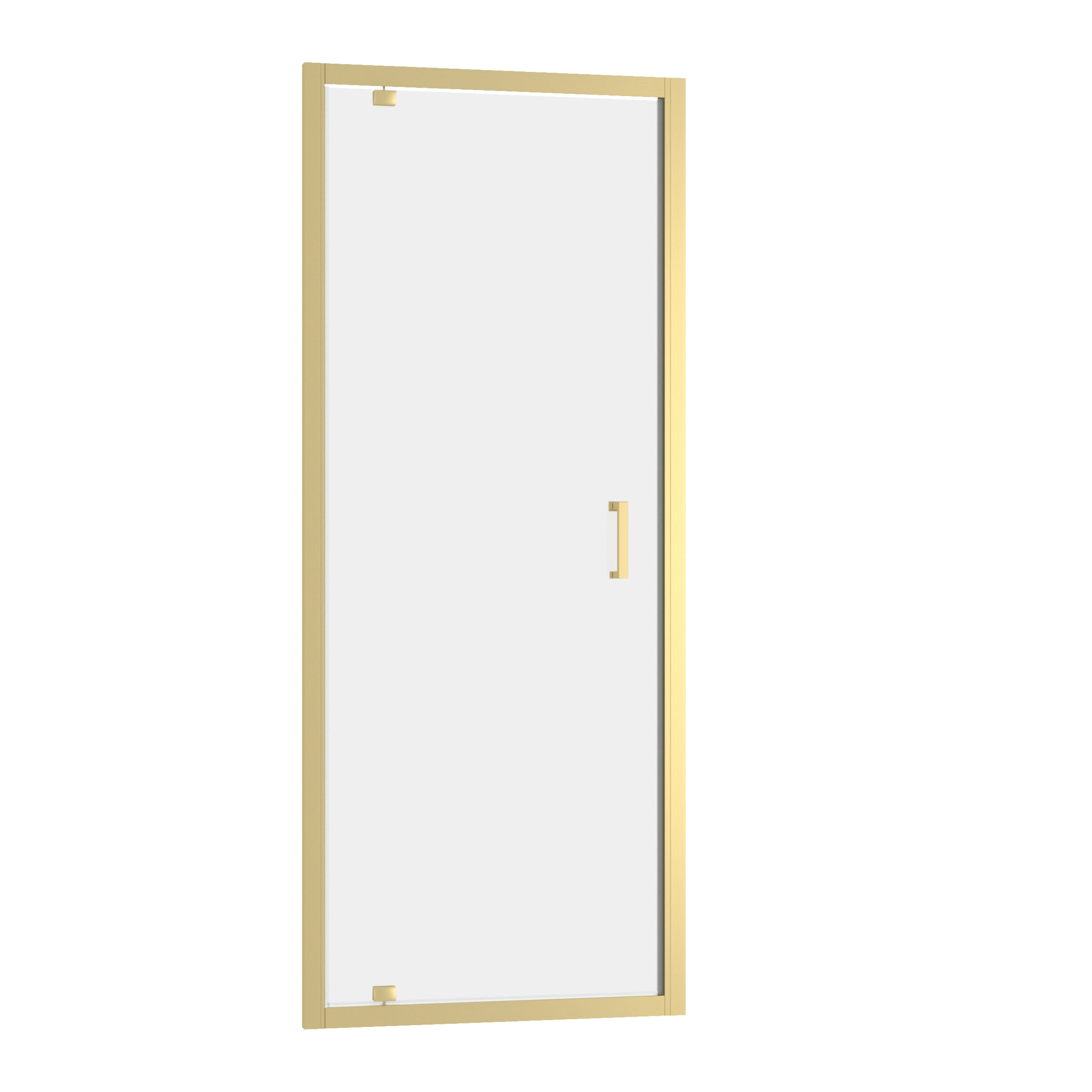Porte de douche Pivotante 80x200cm - Profilés Or Doré Brossé - Verre Trempé 6mm - GOLDY CRUSH