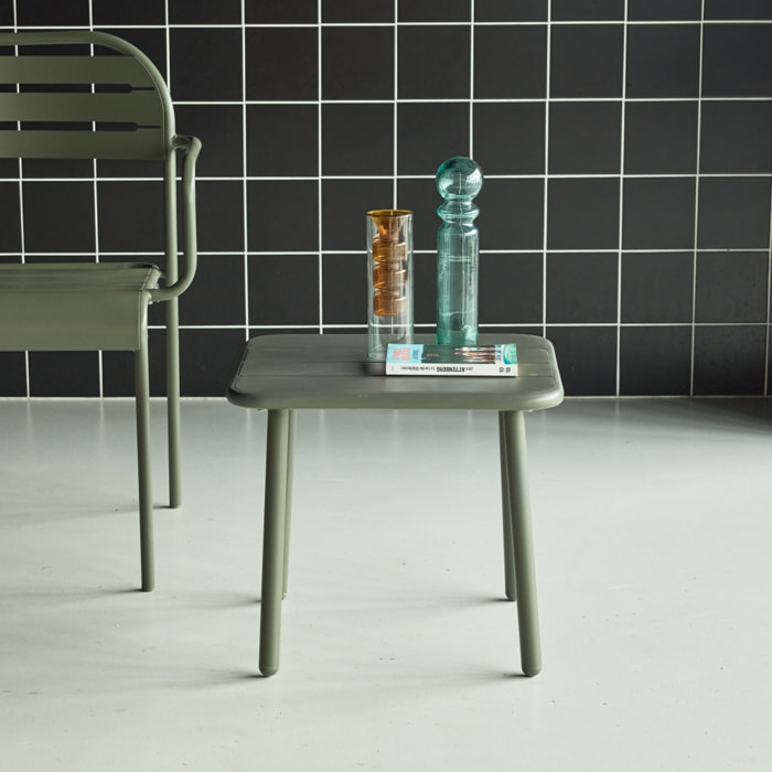 Table basse de jardin carrée acier  AMÉLIA