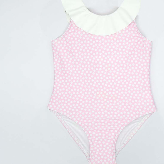 BAÑADOR ROSA TOPITOS CON VOLANTE