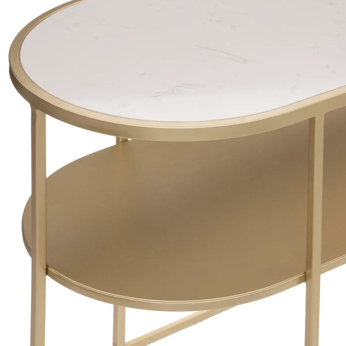 Table d'appoint "Paige" - métal et marbre - doré