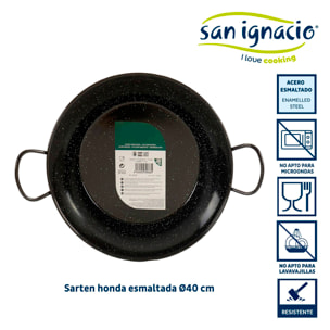 Sarten honda esmaltada con asas 40 cm colección la dehesa