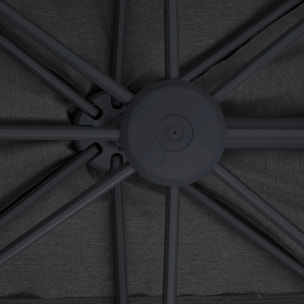 Parasol déporté rectangulaire inclinable Melhia 4x3m anthracite