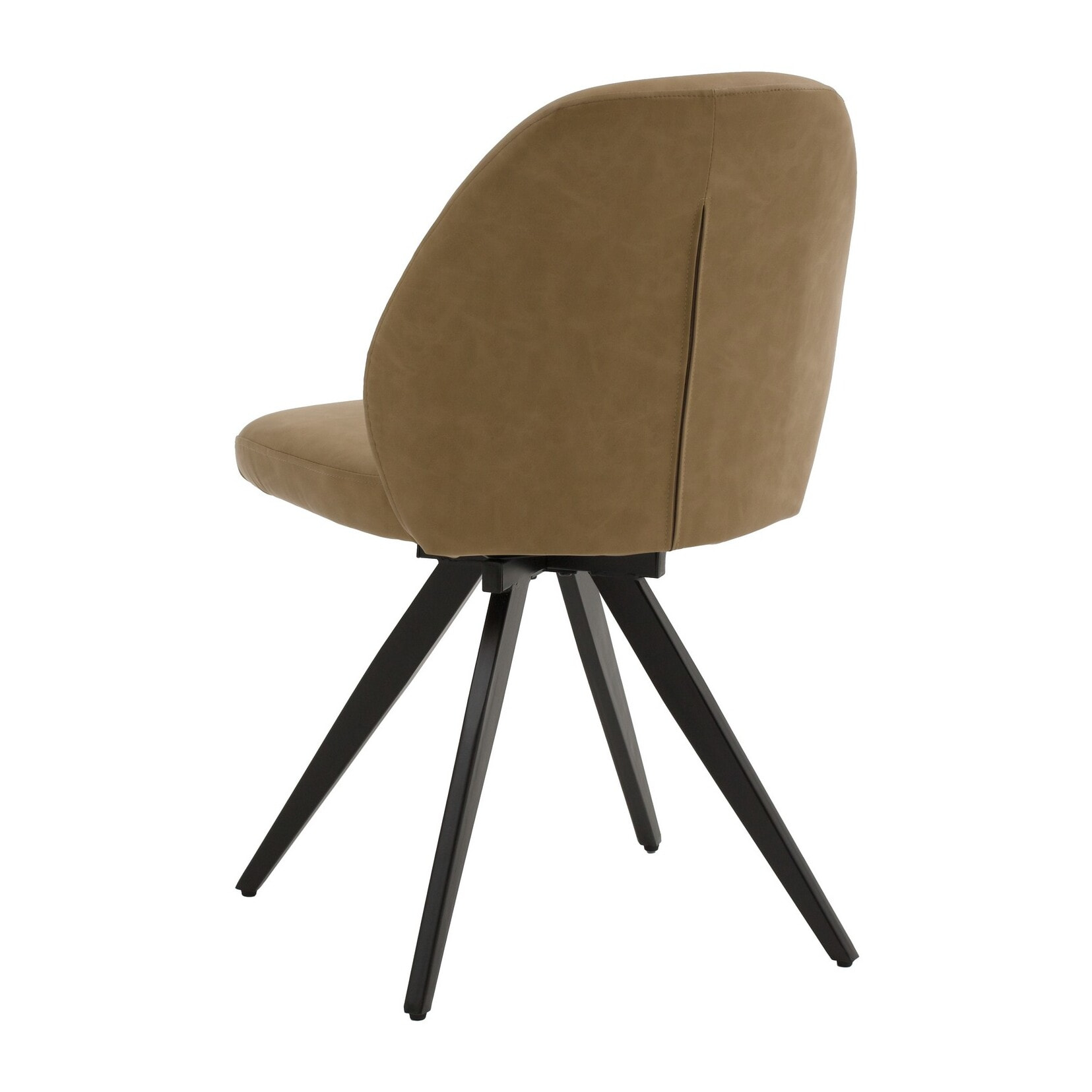 Set di 4 sedie girevoli ZENNENDAL in similpelle marrone e gambe in metallo nero