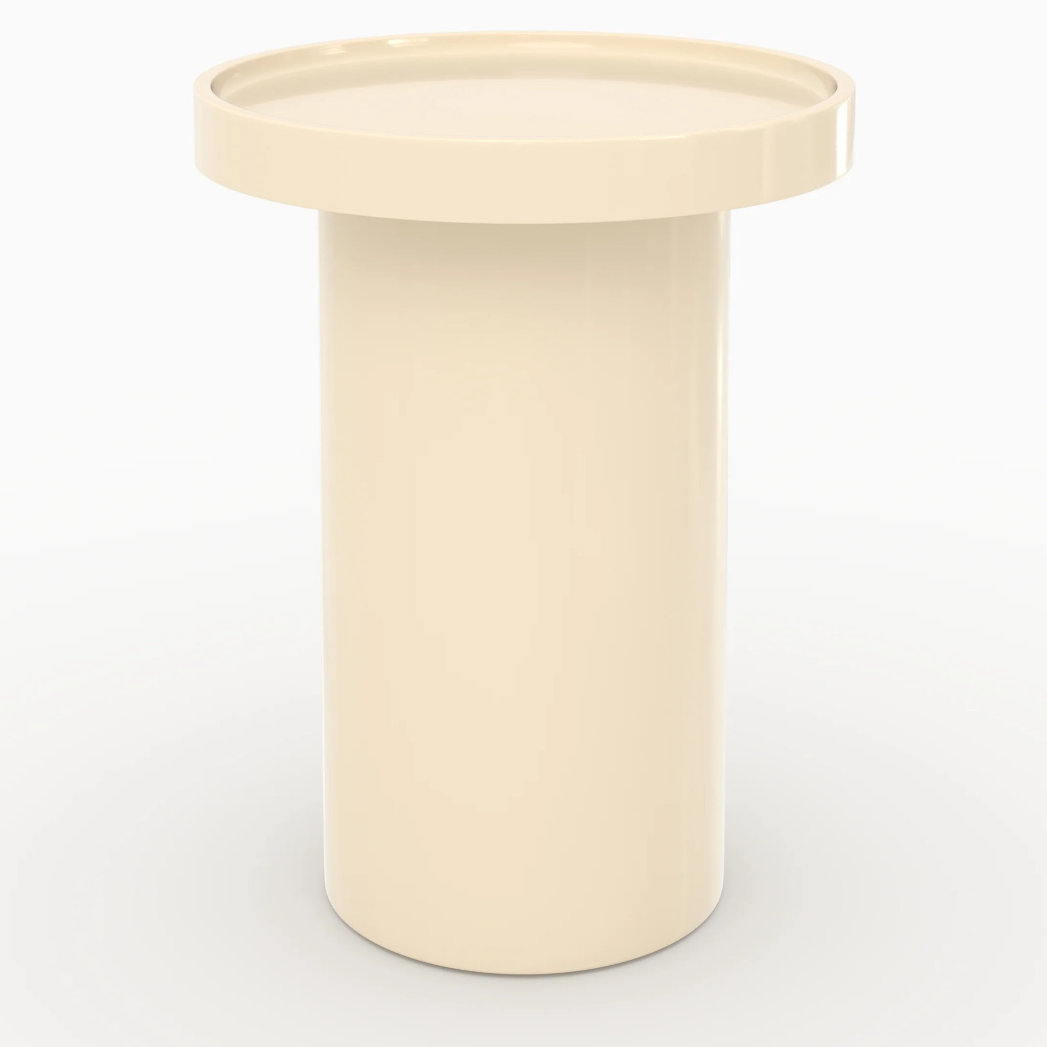 Table d'appoint laquée blanche en MDF, D40 cm - Nora