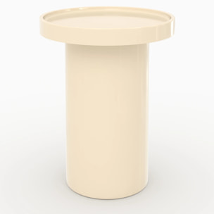 Table d'appoint laquée blanche en MDF, D40 cm - Nora
