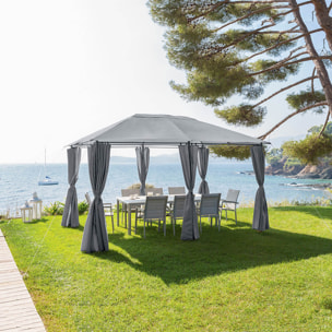 Tonnelle rectangulaire "Santorini" ardoise 4x3m en acier traité époxy