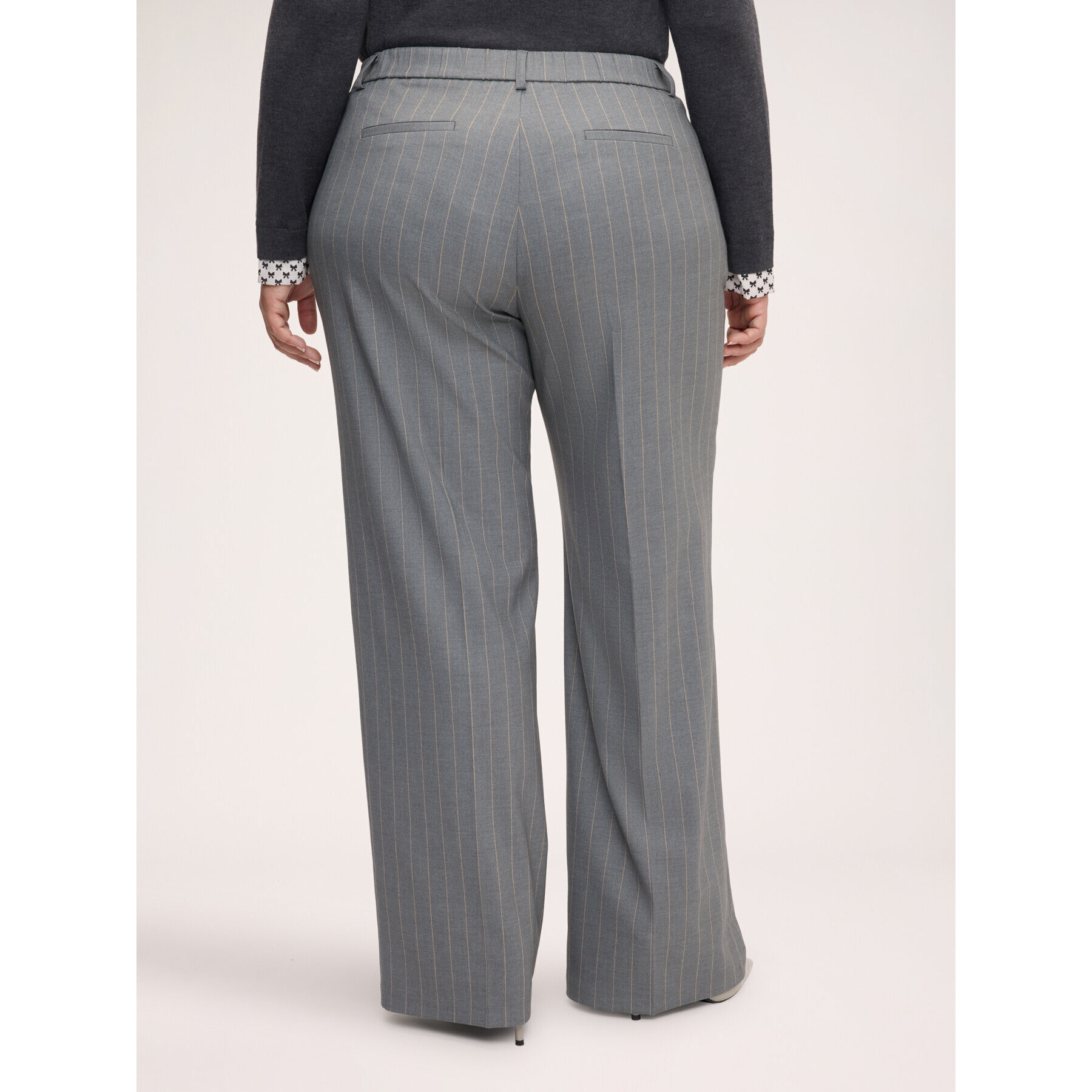Fiorella Rubino - Pantaloni Wide Leg gessati - Grigio