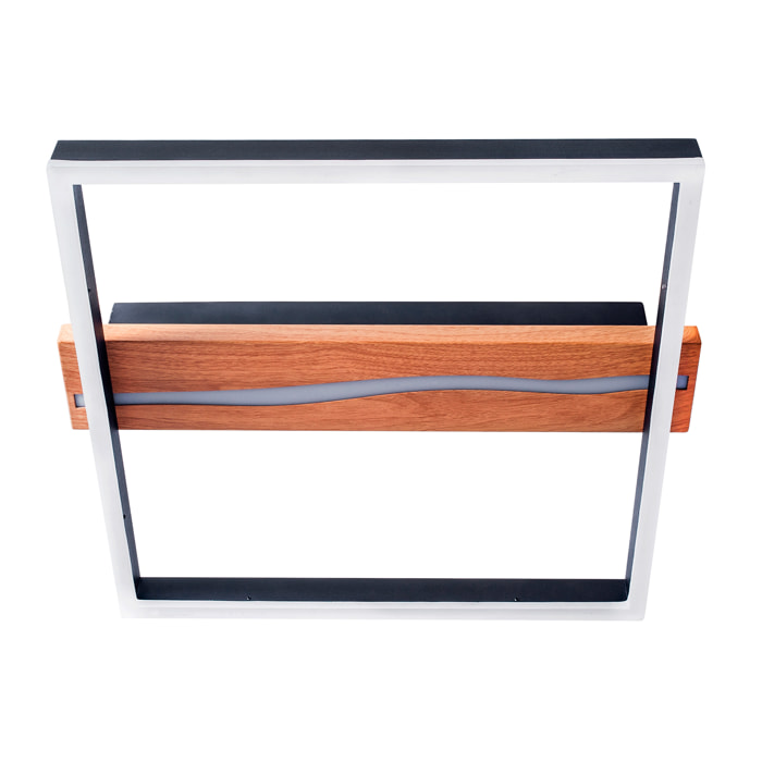 Forlight - Plafón LED Cuadrado 21.5W, Iluminación Versátil 3000K-6000K, Diseño Moderno para Salones y Despachos, 44x40 cm, Negro, Auna Square