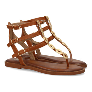 Sandalias planas para mujer, comodas y elegantes, diseño moderno con multiples correas y detalles metalicos