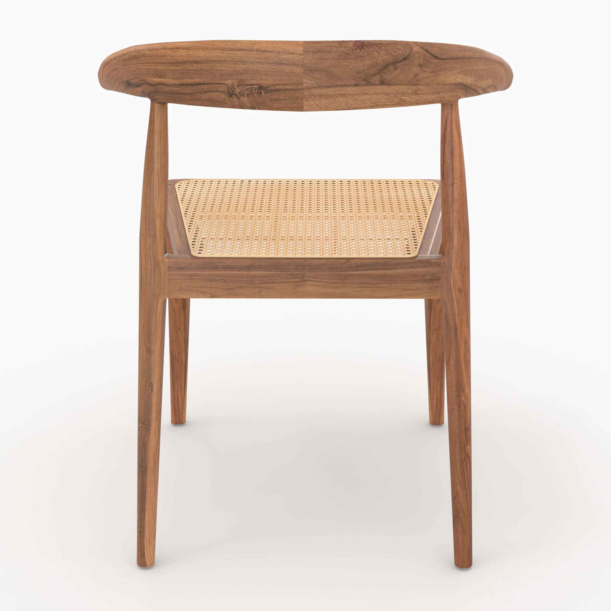 Lot de 2 chaises en bois de teck et cannage en rotin - Alia