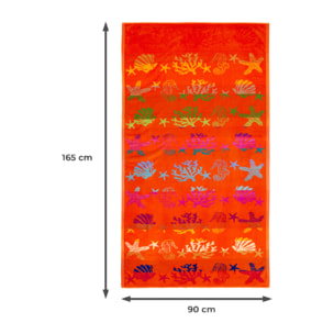Telo Mare Spugna Jacquard Spiaggia Disegno Fantasy Sea