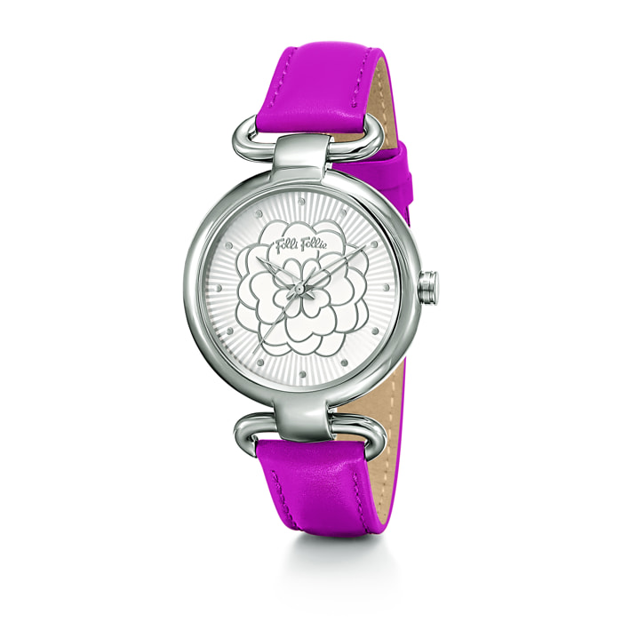 Reloj Folli Follie WF15T030SPW Mujer Analogico Cuarzo con Correa de Cuero