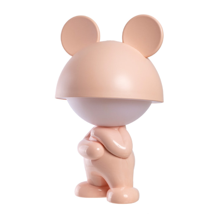 Lampada Led Per Bambini Da Tavolo Comodino Ricaricabile Modello Thinking Boy Rosa