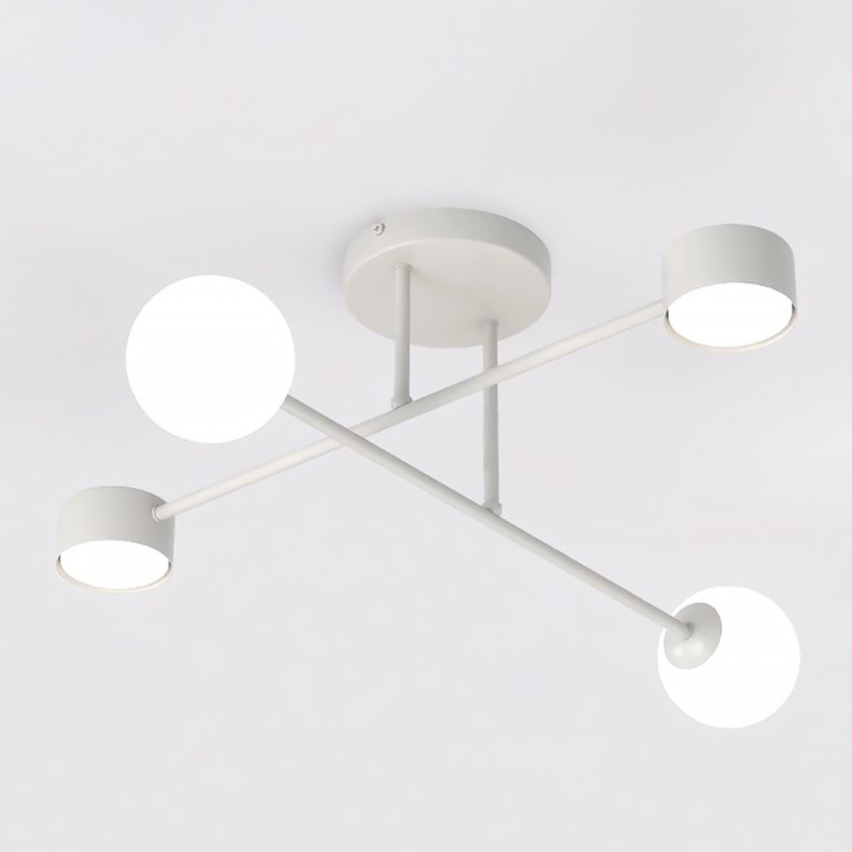 Lampada a sospensione Holon in acciaio bianco
