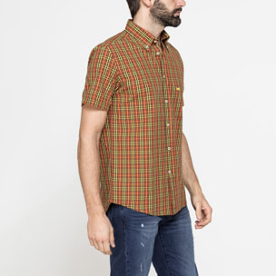 CAMICIA A MANICA CORTA IN COTONE CON FANTASIA