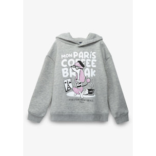 Sudadera de Niña con Capucha en Gris