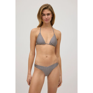 Slip bikini brasiliano stampato con paillettes