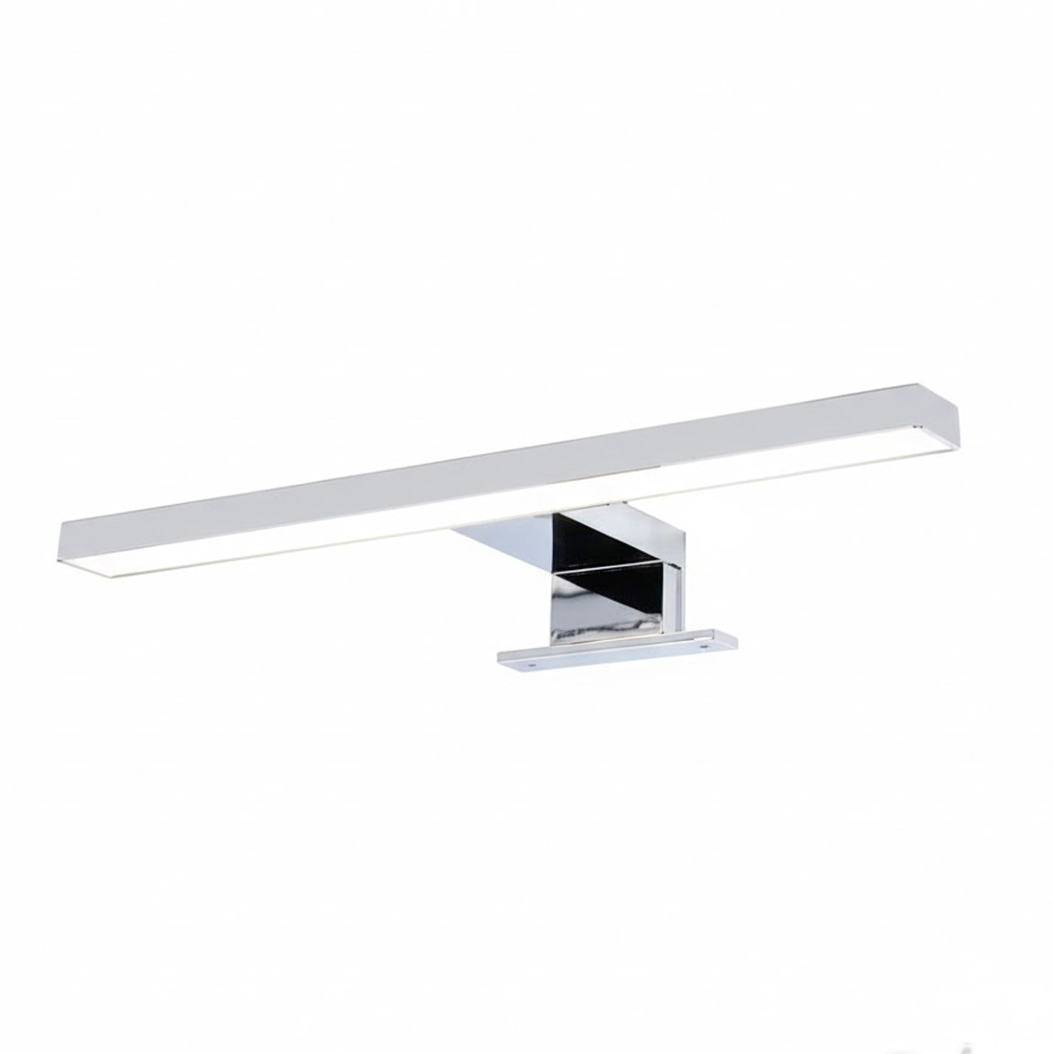 Applique LED 30 cm Da 5.4 Watt in ABS Cromato Luce Fredda 6000K IP44 Installazione su Bordo Specchio Illuminazione Uniforme Anti Riflesso Argento