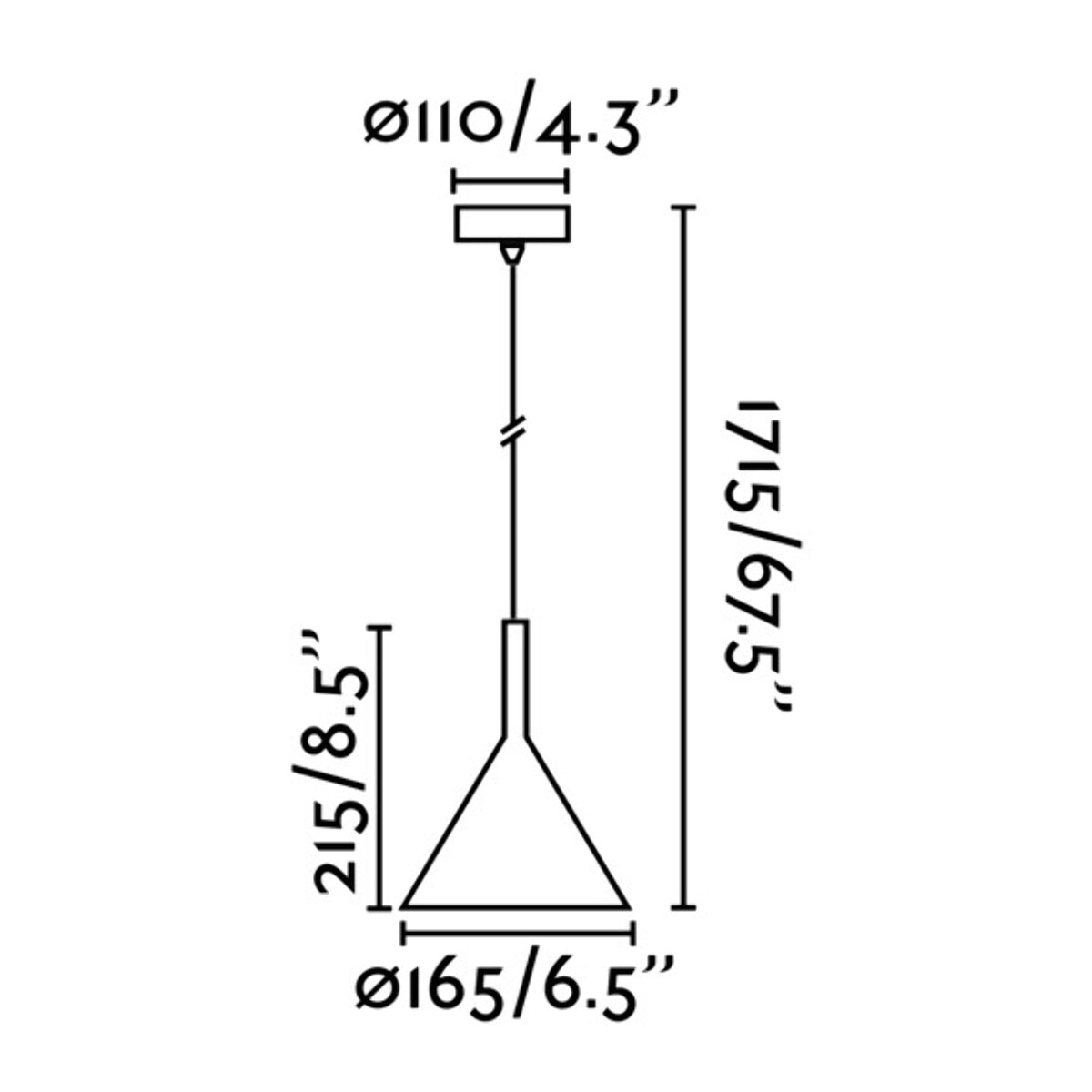 PAM 165 Lampe suspension noir et or