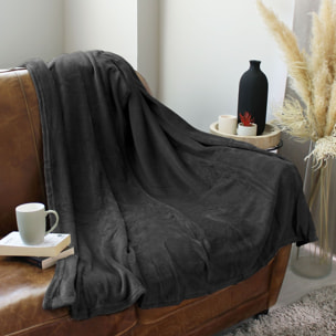 Couverture unie en molleton - Gris Foncé